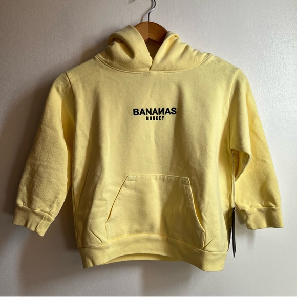 Bananas monkey Kids hoodie Size 6 Youth NWT Yellow. - Picture 2 of 8